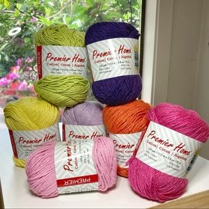 🌸COTTON YARN BUNDLE | 7 Skeins of Cotton Colorful Yarn NEW